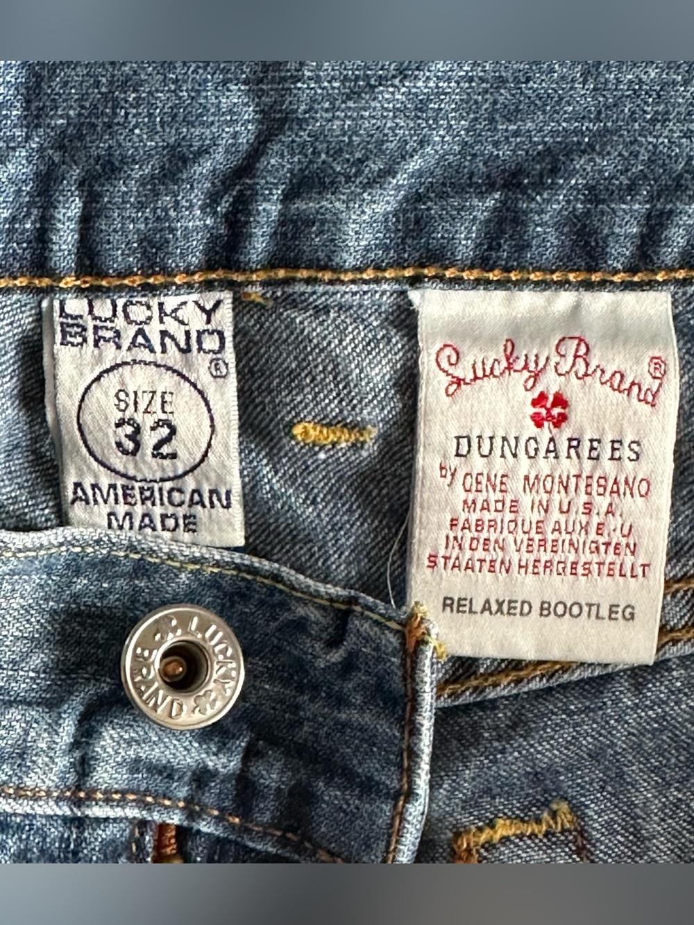 Lucky Brand Gene Montesano Relaxed Bootleg Jeans 32 Made In USA 71XUA54 Vintage
